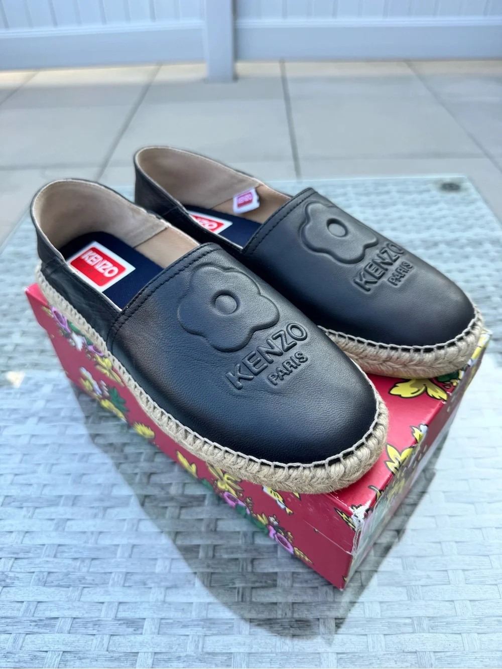 Kenzo Black Leather Espadrille